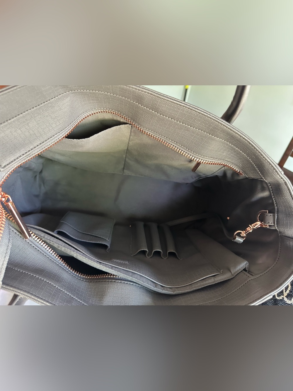 Dagne Dover Structured Legend Tote in Graphite with Rose Gold Accent - Picture 6 of 6